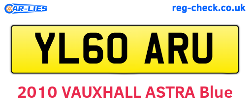 YL60ARU are the vehicle registration plates.