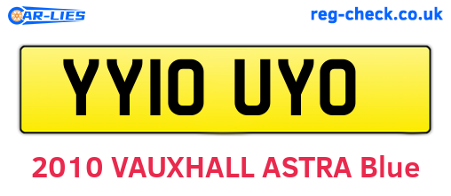 YY10UYO are the vehicle registration plates.
