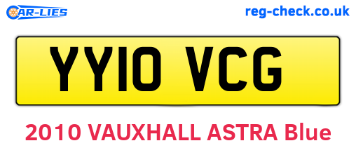 YY10VCG are the vehicle registration plates.