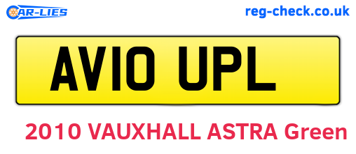 AV10UPL are the vehicle registration plates.