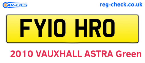FY10HRO are the vehicle registration plates.