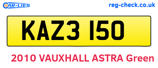 KAZ3150 are the vehicle registration plates.