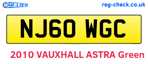NJ60WGC are the vehicle registration plates.