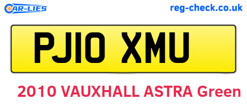 PJ10XMU are the vehicle registration plates.