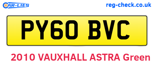PY60BVC are the vehicle registration plates.