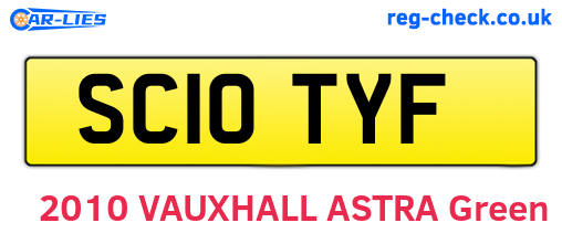 SC10TYF are the vehicle registration plates.