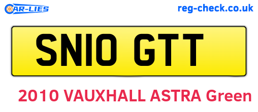 SN10GTT are the vehicle registration plates.