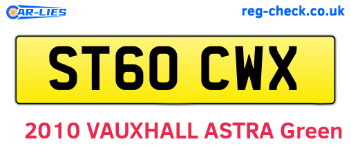 ST60CWX are the vehicle registration plates.
