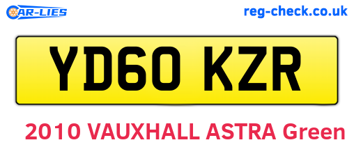 YD60KZR are the vehicle registration plates.