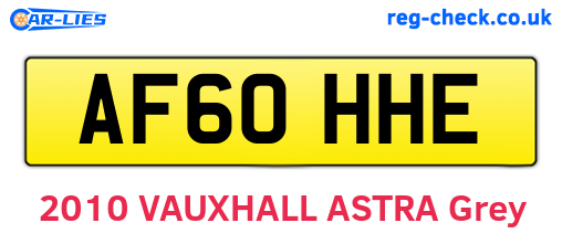 AF60HHE are the vehicle registration plates.
