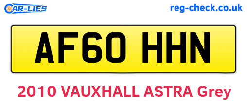 AF60HHN are the vehicle registration plates.