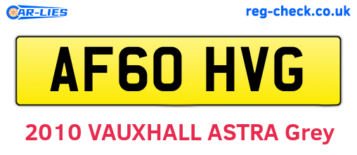 AF60HVG are the vehicle registration plates.
