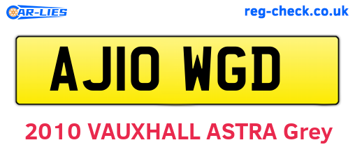 AJ10WGD are the vehicle registration plates.