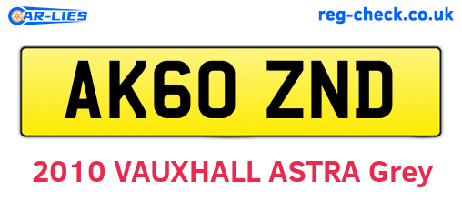 AK60ZND are the vehicle registration plates.