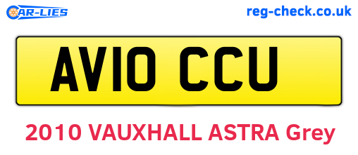 AV10CCU are the vehicle registration plates.