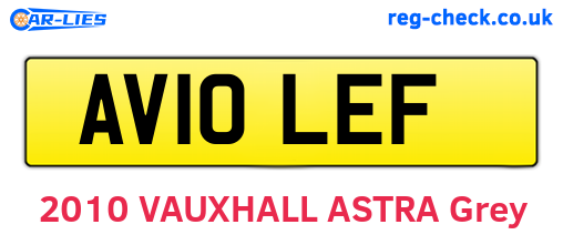 AV10LEF are the vehicle registration plates.