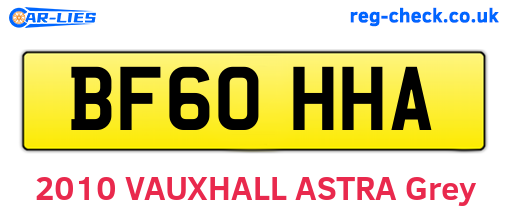 BF60HHA are the vehicle registration plates.