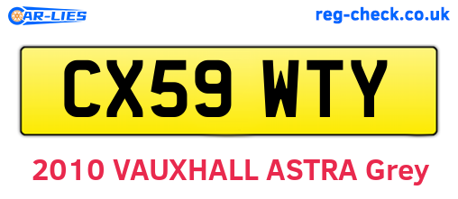 CX59WTY are the vehicle registration plates.