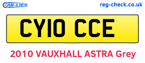 CY10CCE are the vehicle registration plates.