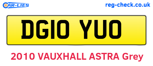 DG10YUO are the vehicle registration plates.