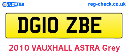 DG10ZBE are the vehicle registration plates.