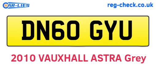 DN60GYU are the vehicle registration plates.