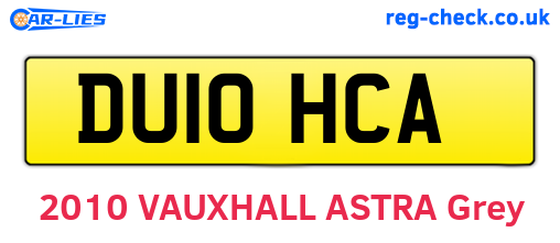 DU10HCA are the vehicle registration plates.