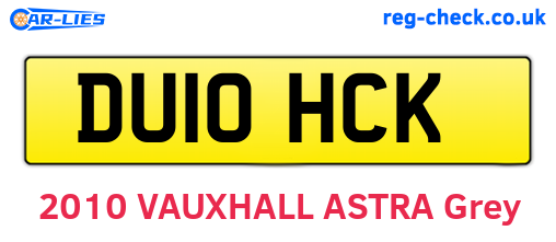 DU10HCK are the vehicle registration plates.