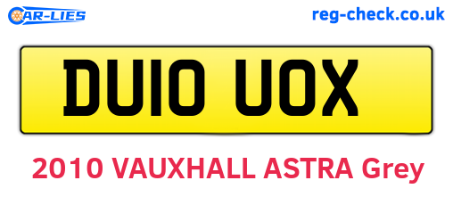 DU10UOX are the vehicle registration plates.