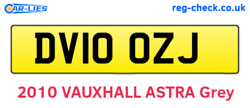 DV10OZJ are the vehicle registration plates.