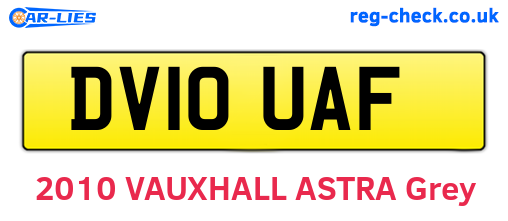 DV10UAF are the vehicle registration plates.