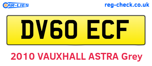 DV60ECF are the vehicle registration plates.