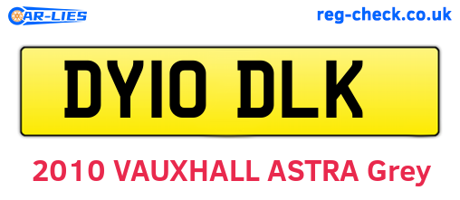 DY10DLK are the vehicle registration plates.