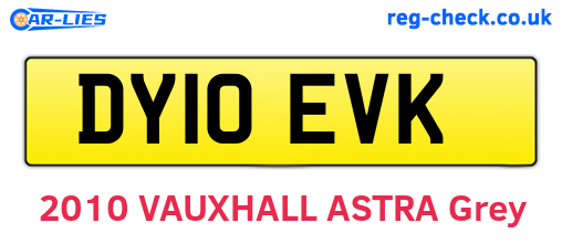 DY10EVK are the vehicle registration plates.