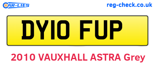 DY10FUP are the vehicle registration plates.