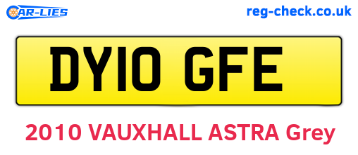 DY10GFE are the vehicle registration plates.