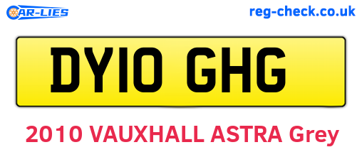 DY10GHG are the vehicle registration plates.