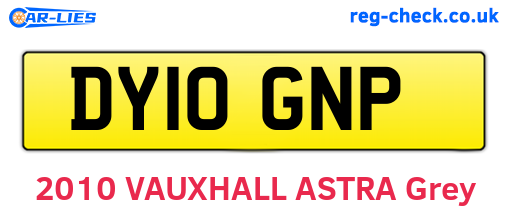 DY10GNP are the vehicle registration plates.