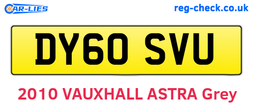 DY60SVU are the vehicle registration plates.