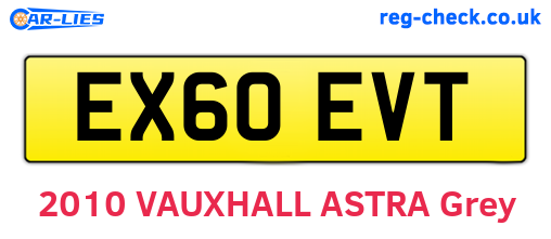 EX60EVT are the vehicle registration plates.