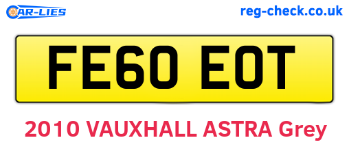 FE60EOT are the vehicle registration plates.