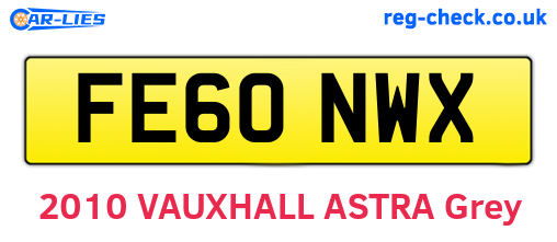 FE60NWX are the vehicle registration plates.