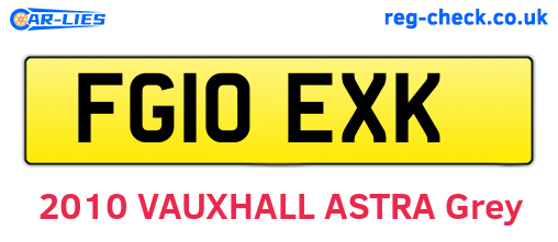 FG10EXK are the vehicle registration plates.