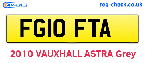 FG10FTA are the vehicle registration plates.