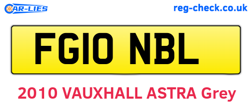 FG10NBL are the vehicle registration plates.
