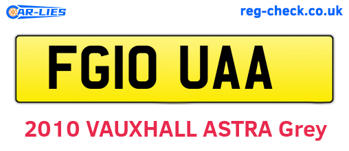 FG10UAA are the vehicle registration plates.