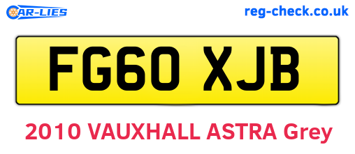 FG60XJB are the vehicle registration plates.