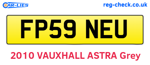 FP59NEU are the vehicle registration plates.