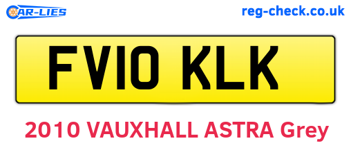 FV10KLK are the vehicle registration plates.