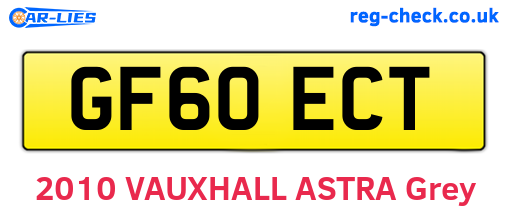 GF60ECT are the vehicle registration plates.